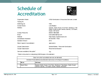 LRQA Certification & Assurance Services Limited 7003 summary image