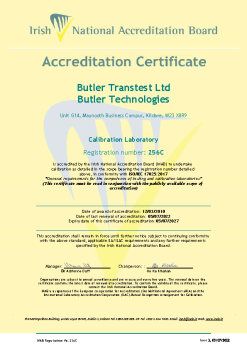 Butler Transtest Ltd - 256C Cert summary image