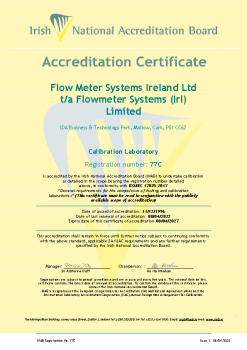 Flow Meter Systems (Ire) ltd - 77C Cert summary image