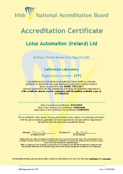 Lotus Automation (Ireland) Ltd - 277C Cert summary image