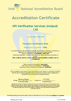 HPI Verification Services (Ireland) Ltd 7006 Cert summary image