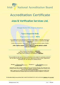 ATEX & Verification Services Ltd - 9016 Cert summary image