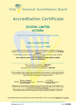 eCOGRA Limited - 9035 Cert summary image