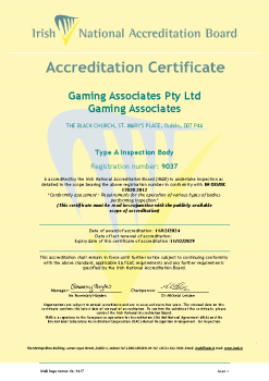 Gaming Associates Pty Ltd - 9037 - Cert summary image