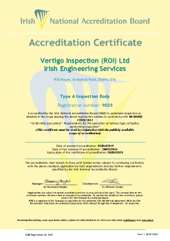 Vertigo Inspection (ROI) Ltd 9029 - Cert  summary image