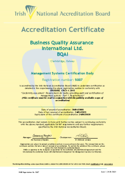Business Quality Assurance International Ltd. - 5007 Cert summary image