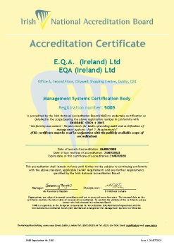 E.Q.A. (Ireland) Ltd - 5005 Cert summary image
