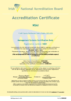 NSAI - 5001 - Cert summary image