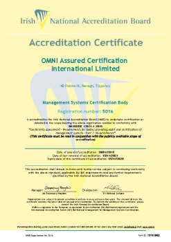 OMNI Assured Certification International Limited - Cert 5016 summary image