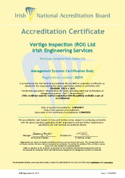 Vertigo Inspection (ROI) Ltd - 5019 Cert summary image