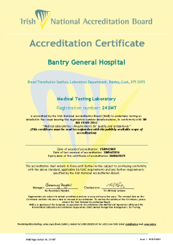 Bantry General Hospital - 243MT Cert summary image
