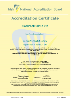 Blackrock Clinic - 212MT Cert summary image