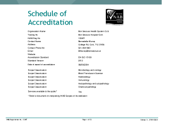 Bon Secours Health System CLG t/a Bon Secours Hospital Cork - 153MT summary image