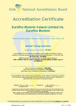 Eurofins Biomnis Ireland limited t/a Eurofins Biomnis - 159MT Cert summary image