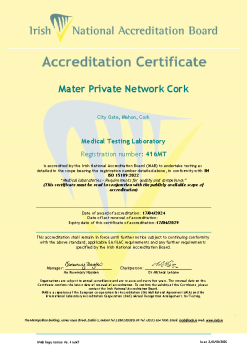 Mater Private Network Cork - 416MT Cert summary image