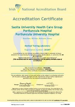 Saolta University Health Care Group Portiuncula Hospital - 202MT Cert summary image