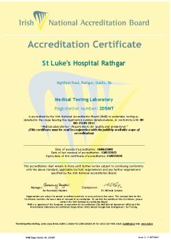St Luke's Hospital Dublin - 205MT Cert summary image