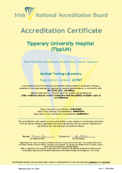 Tipperary University Hospital (TippUH) - 227MT Cert summary image