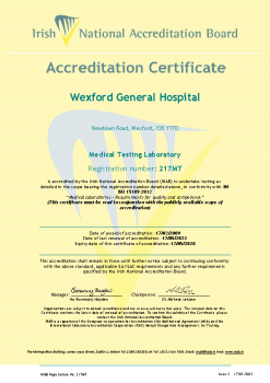 Wexford General Hospital - 217MT Cert summary image