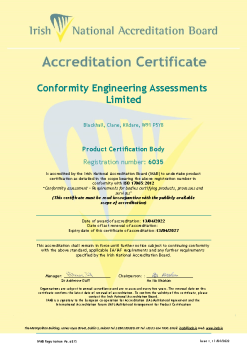 Conformity Engineering Assessments Limited - 6035 Cert summary image