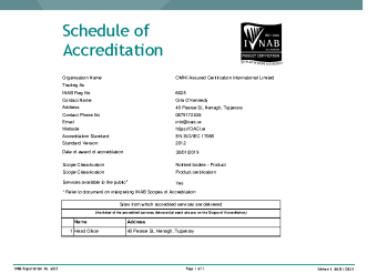 OMNI Assured Certification International Limited 6025 summary image