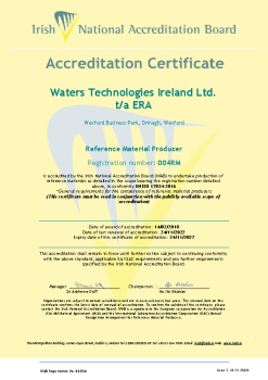 Waters Technologies Ireland Ltd t/a ERA - 004RM Cert summary image