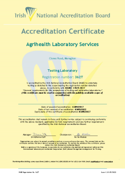 Agrihealth Laboratory Services - 362T Cert summary image