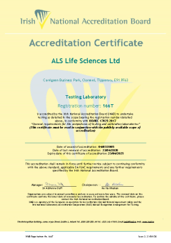 ALS Life Sciences Ltd - 166T Cert summary image