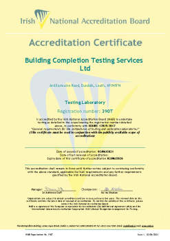 Building Completion Testing Services Ltd - 390T Cert summary image
