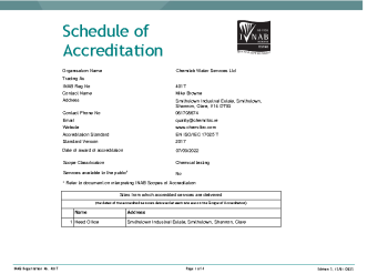 Chemilab Water Services Ltd - 401T summary image