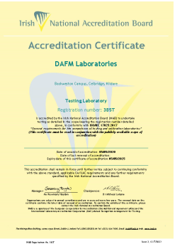 DAFM Laboratories - 385T Cert summary image