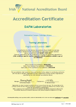 DAFM Laboratories - 385T Cert summary image