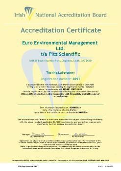 Euro Environmental Management Ltd. t/a Fitz Scientific - 389T Cert summary image
