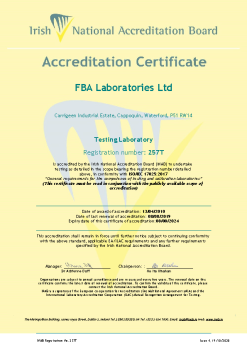 FBA Laboratories Ltd - 257T Cert  summary image