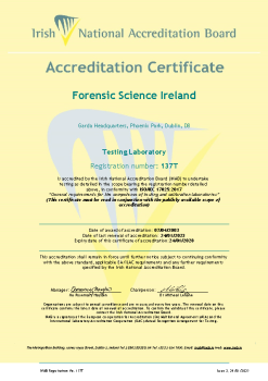 Forensic Science Laboratory - 137T Cert summary image