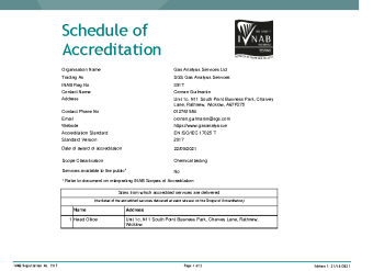 Gas Analysis Services Ltd - 391T summary image