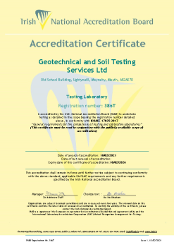 Geotechnical and Soil Testing Services Ltd - 386T Cert summary image