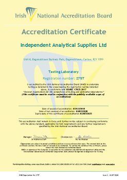 Independent Analytical Supplies Ltd - 275T Cert summary image