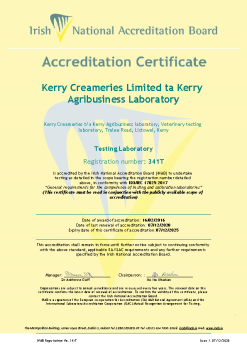 Kerry Creameries Ltd - 341T Cert summary image