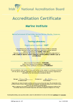Marine Institute - 130T Cert summary image