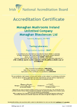 Monaghan Mushrooms Ireland Unlimited Company  - 384T Cert  summary image