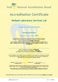 Nelipak Laboratory Services Ltd - 263T Cert summary image