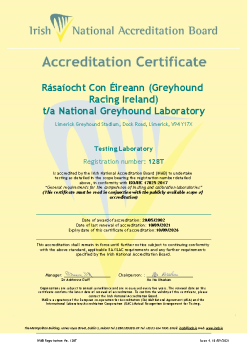 Rásaíocht Con Éireann (Greyhound Racing Ireland) - 128T Cert summary image