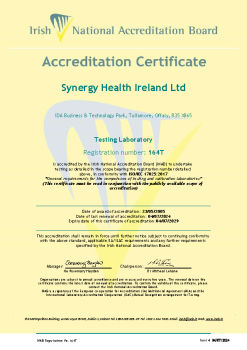 Synergy Health Ireland Ltd. - 164T Cert summary image