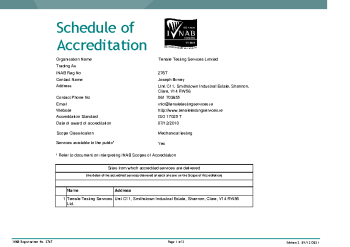 Tensile Testing Services Ltd - 276T summary image