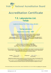 TE Laboratories Ltd  106T Cert thumbnail
