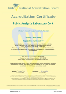 Public Analyst's Laboratory Cork  81T Cert thumbnail