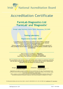 FarmLab Diagnostics Ltd t/a 'FarmLab' and 'Diagnostix'  324T Cert thumbnail