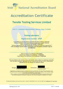 Tensile Testing Services Ltd  276T Cert thumbnail