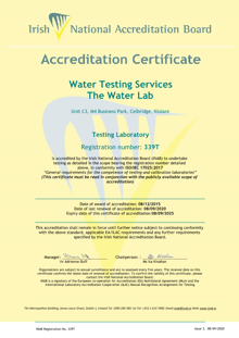 Water Testing Services  339T Cert thumbnail